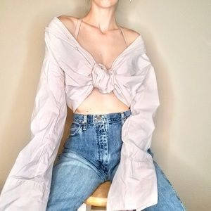 CALVIN KLEIN Pinstripe Flare Cuff Button Down